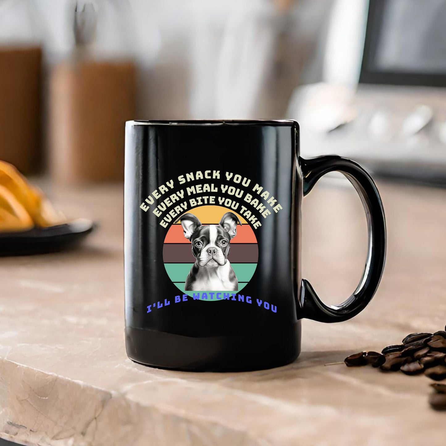 Boston Funny Dog Mug Black
