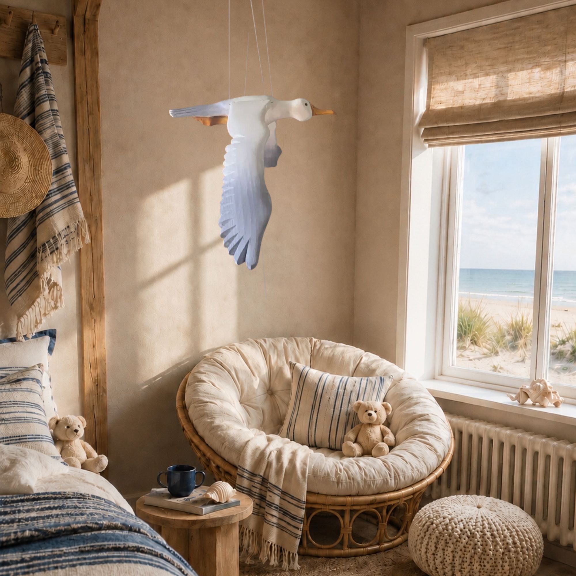 Handcrafted Nursery Seagull Mobile