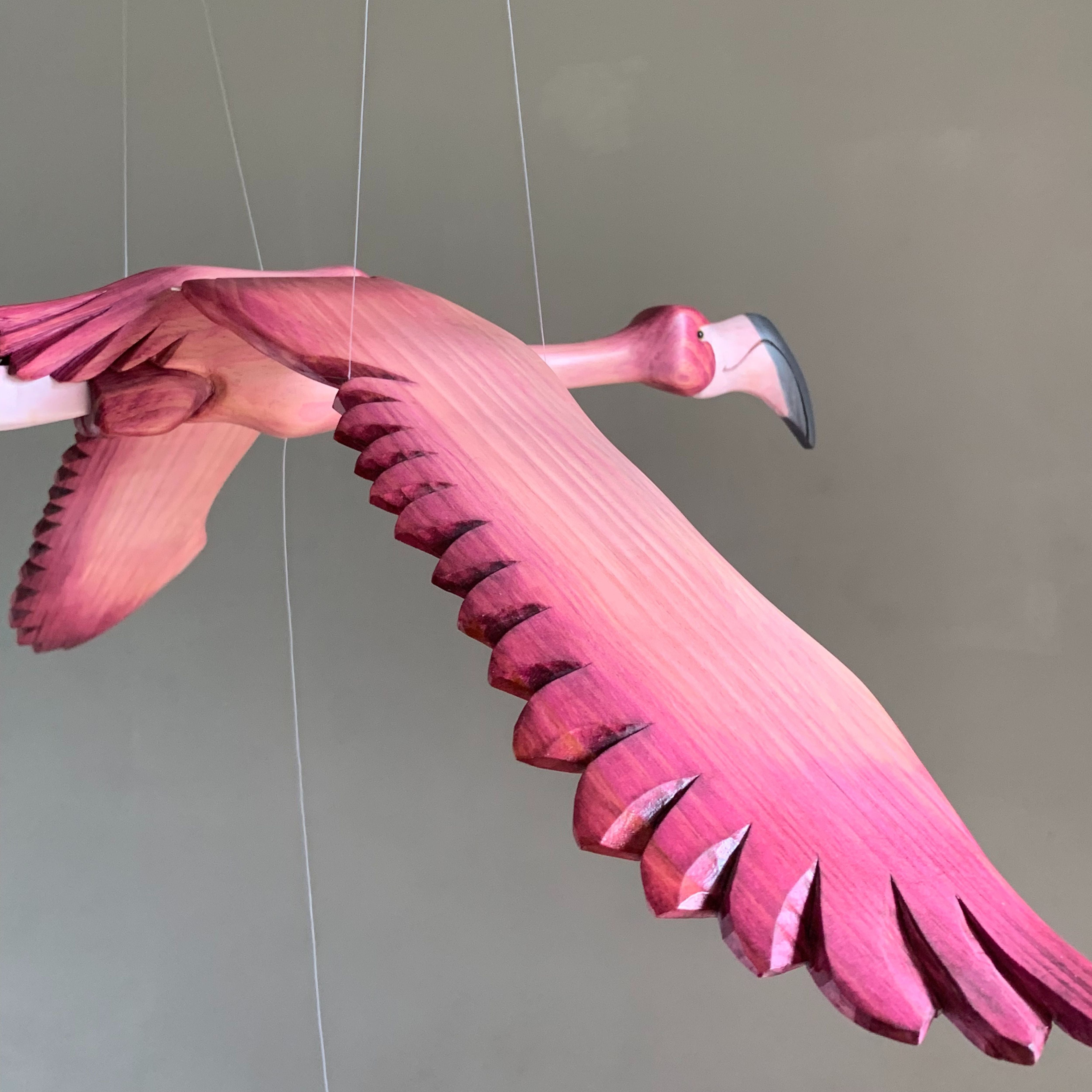 Hand-Carved Flamingo Mobile