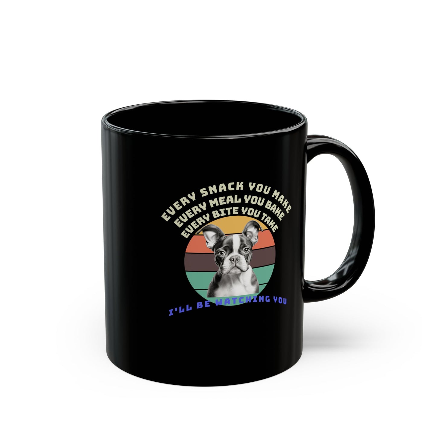 Boston Funny Dog Mug Black