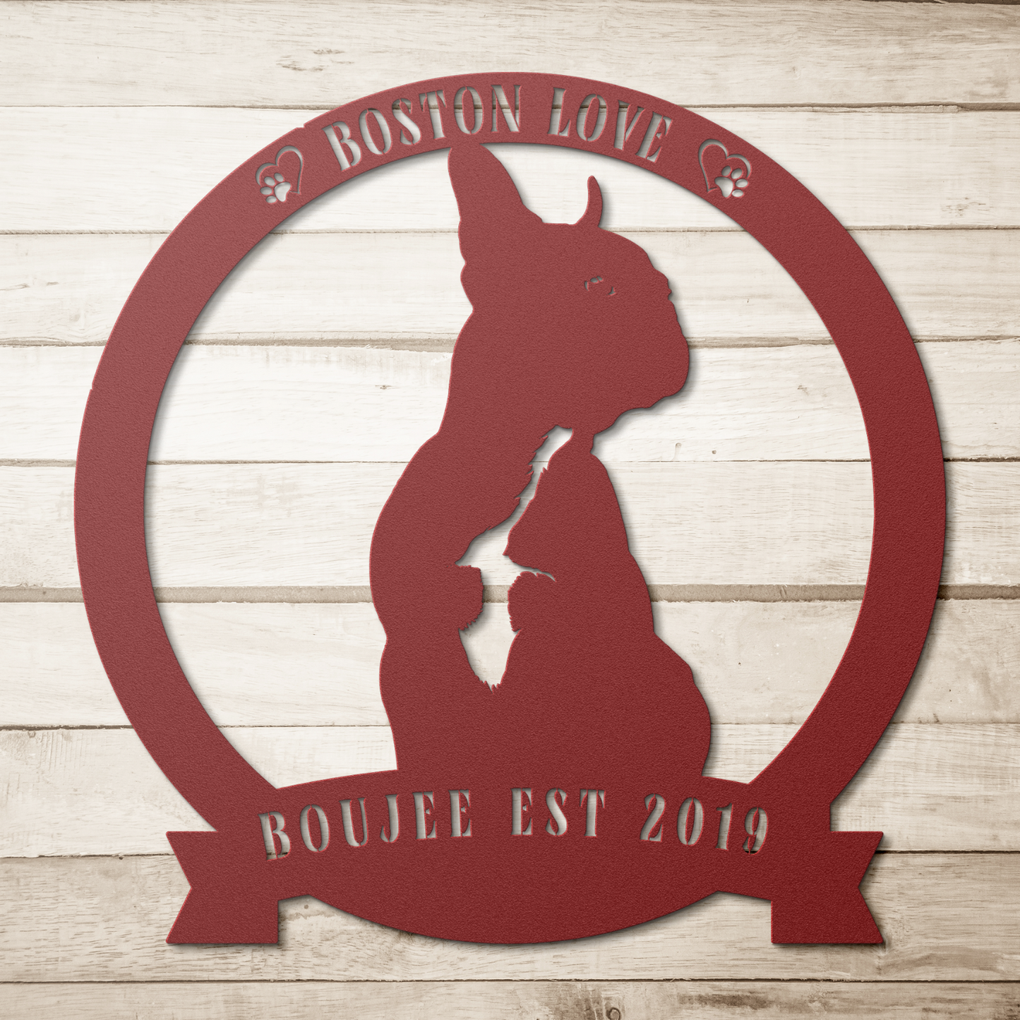 Custom Boston Round Metal Sign