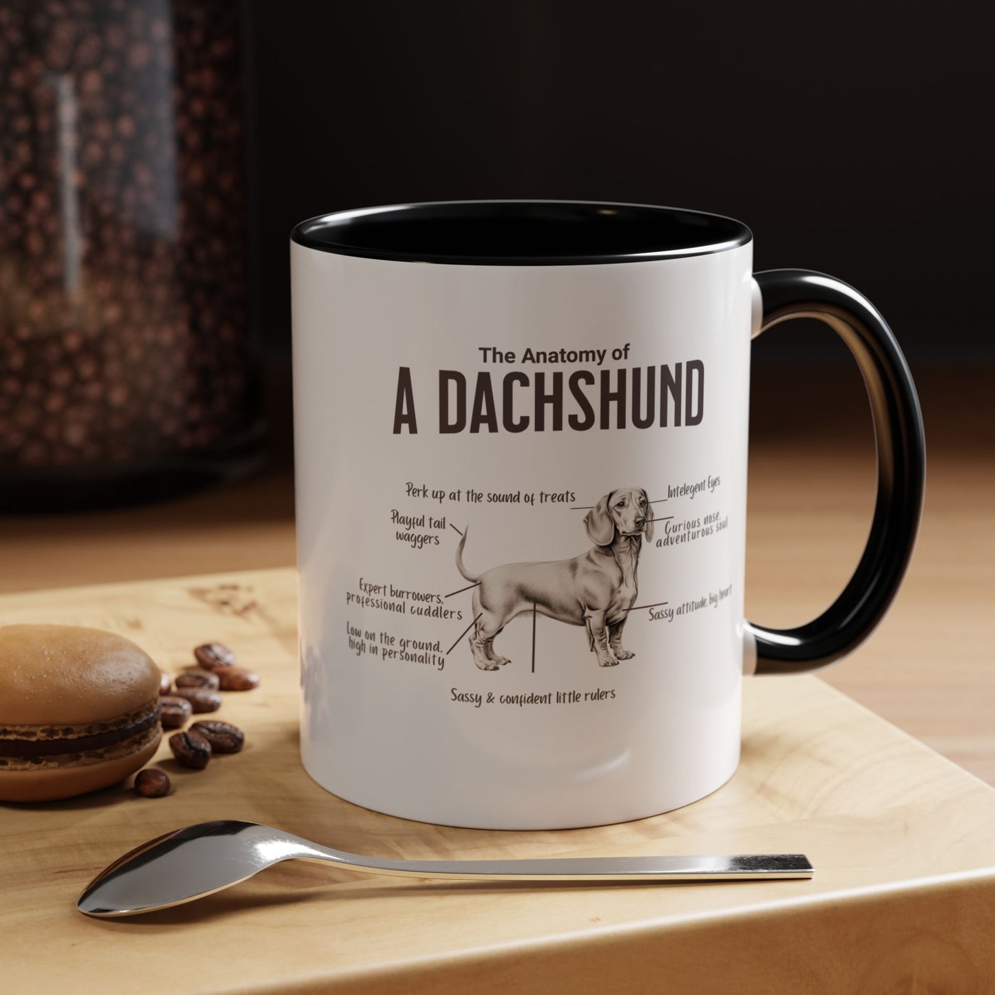 Dachshund Anatomy Mug White