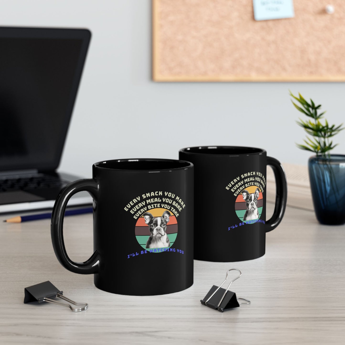 Boston Funny Dog Mug Black