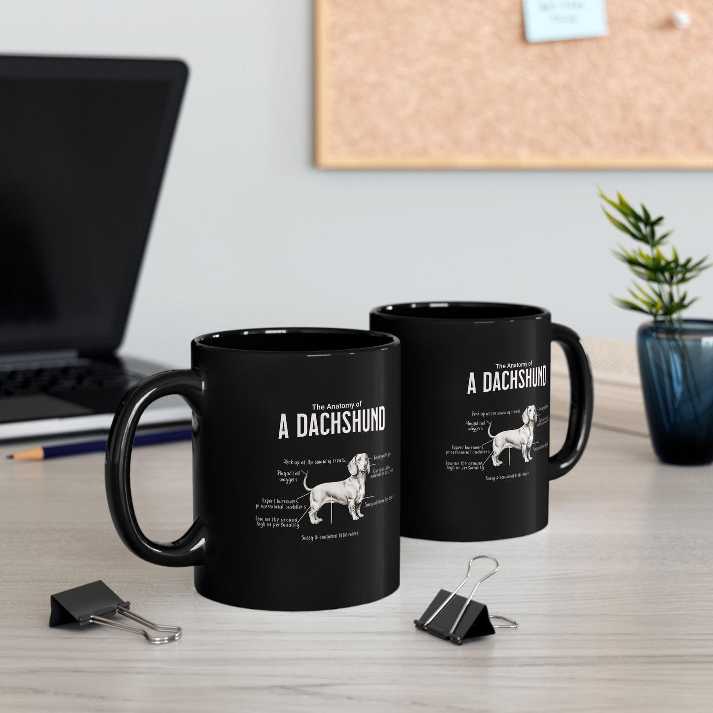 Dachshund Anatomy Mug Black