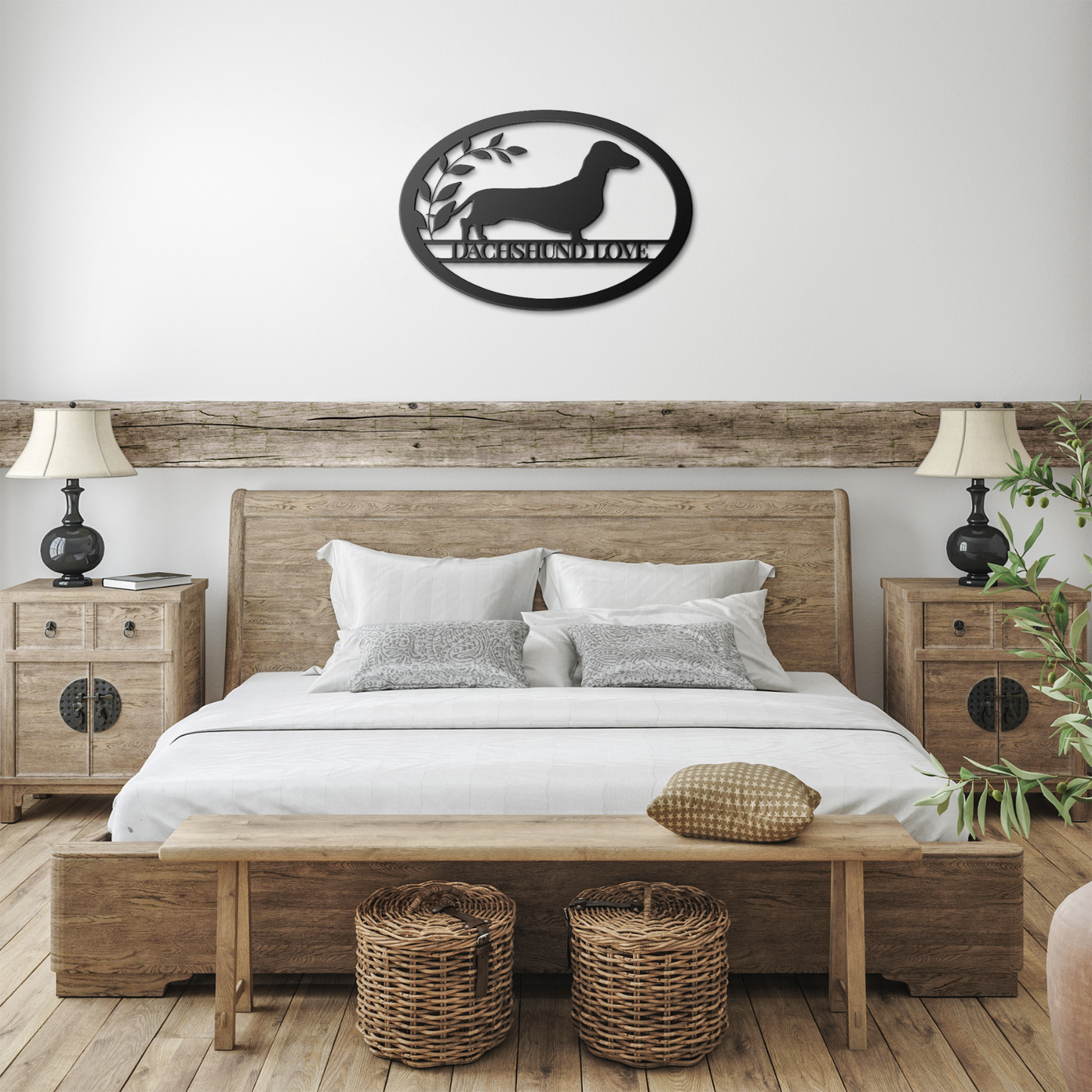 Dachshund Love Oval Metal Sign