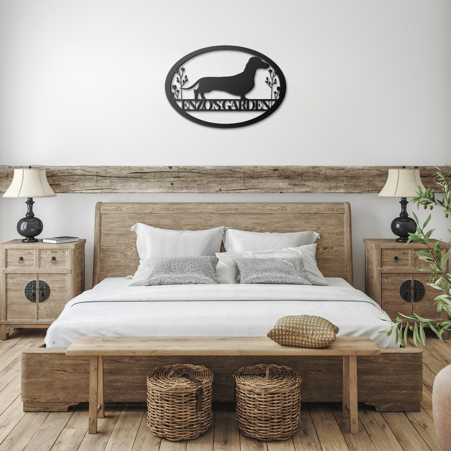 Custom Oval Dachshund Garden Metal Sign