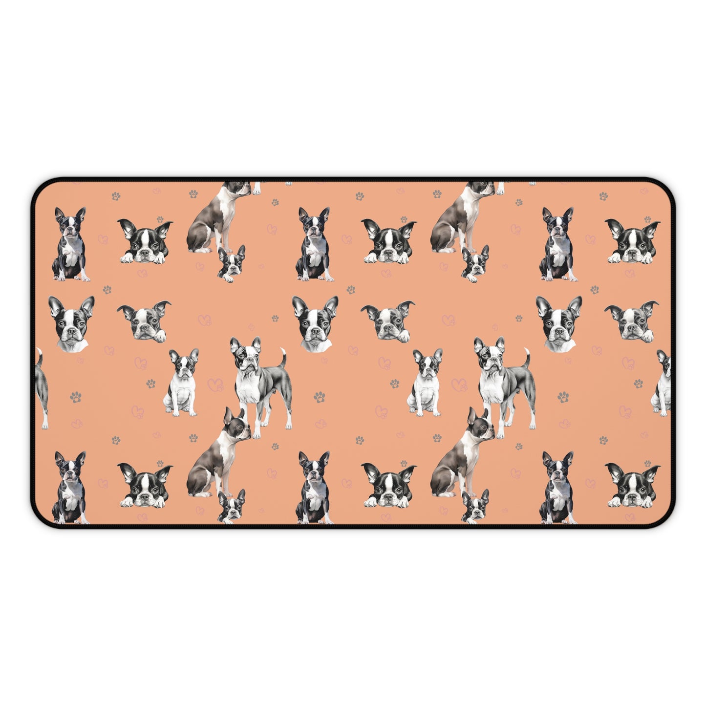Boston Terrier Desk Mat Peach