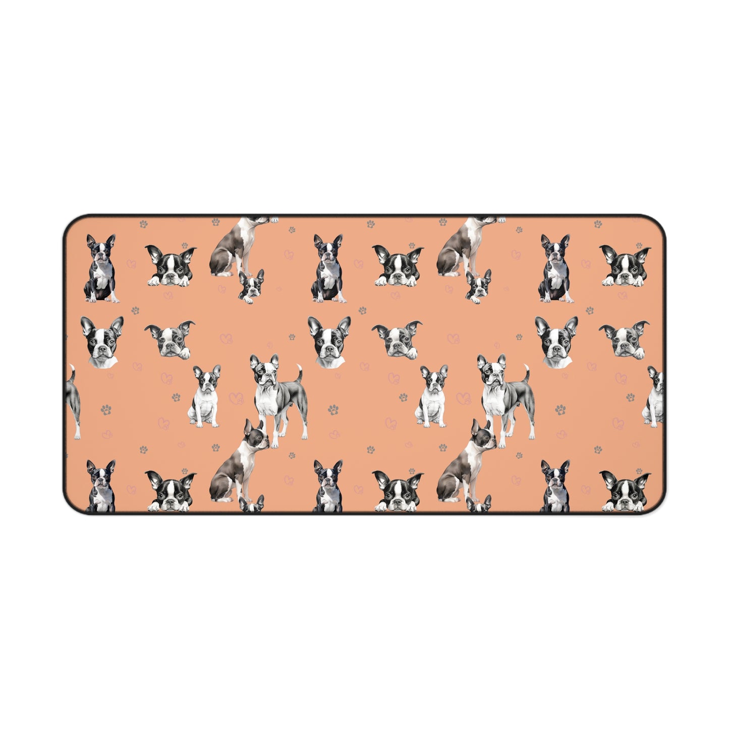 Boston Terrier Desk Mat Peach