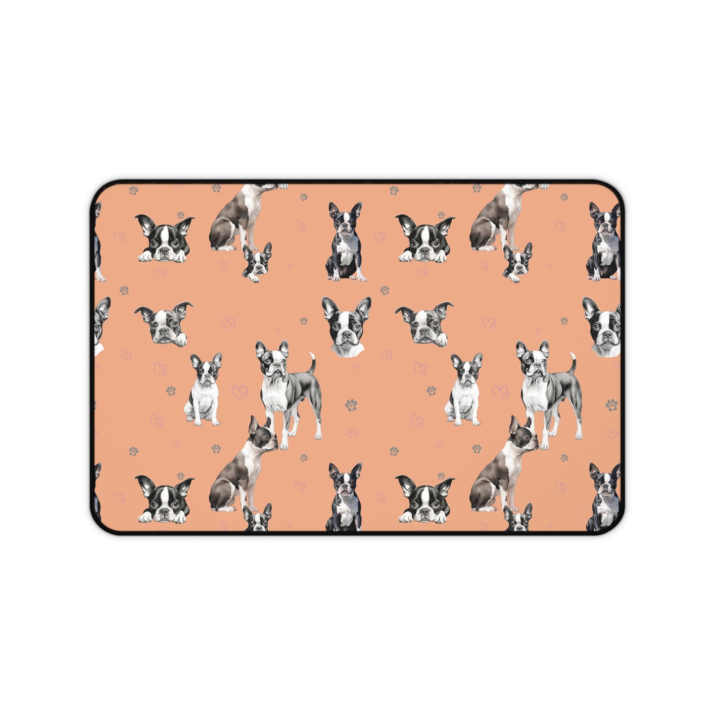 Boston Terrier Desk Mat Peach