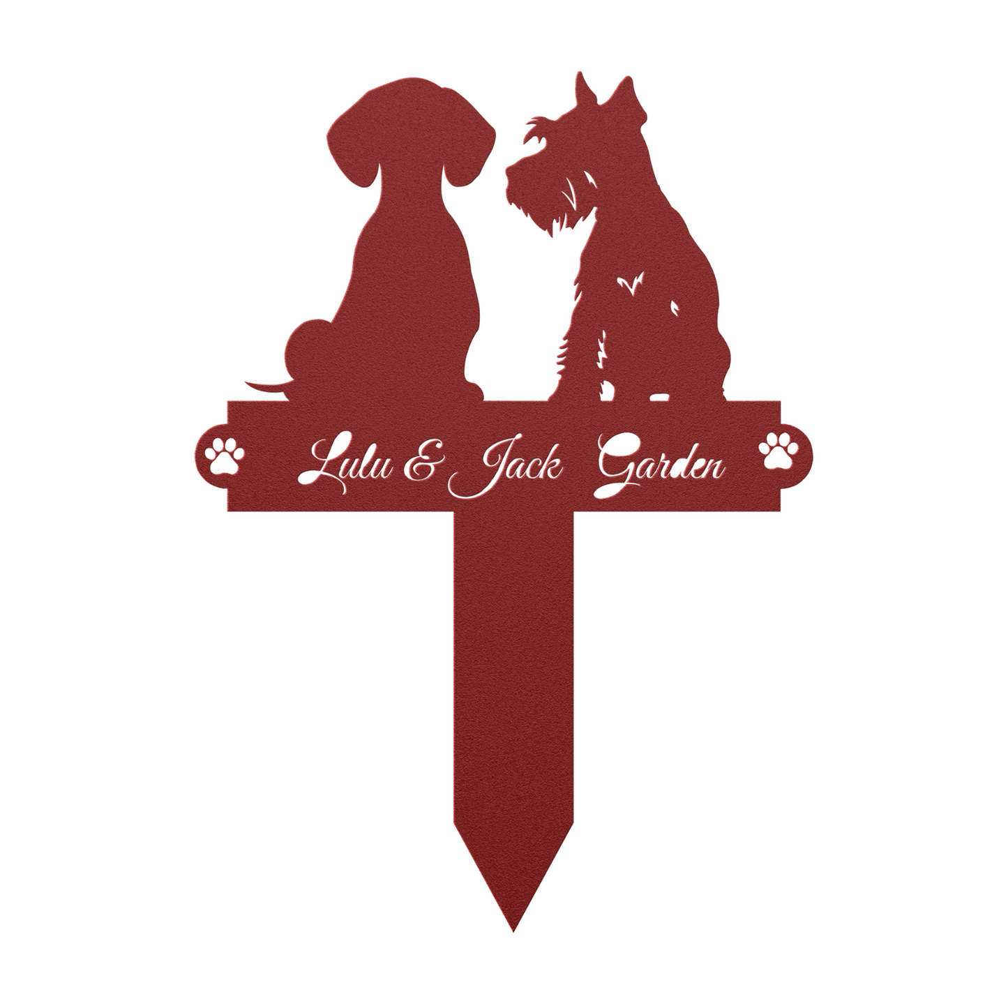 Custom 2 Dogs Garden Steak Metal Sign