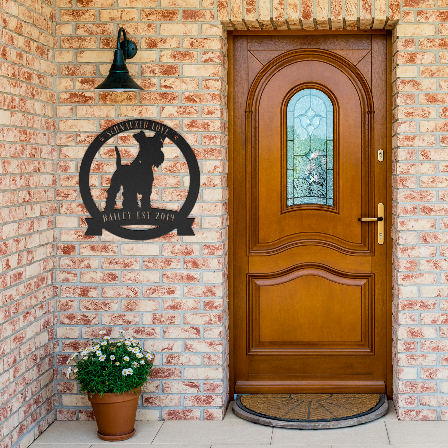 Custom Schnauzer Round Metal Sign