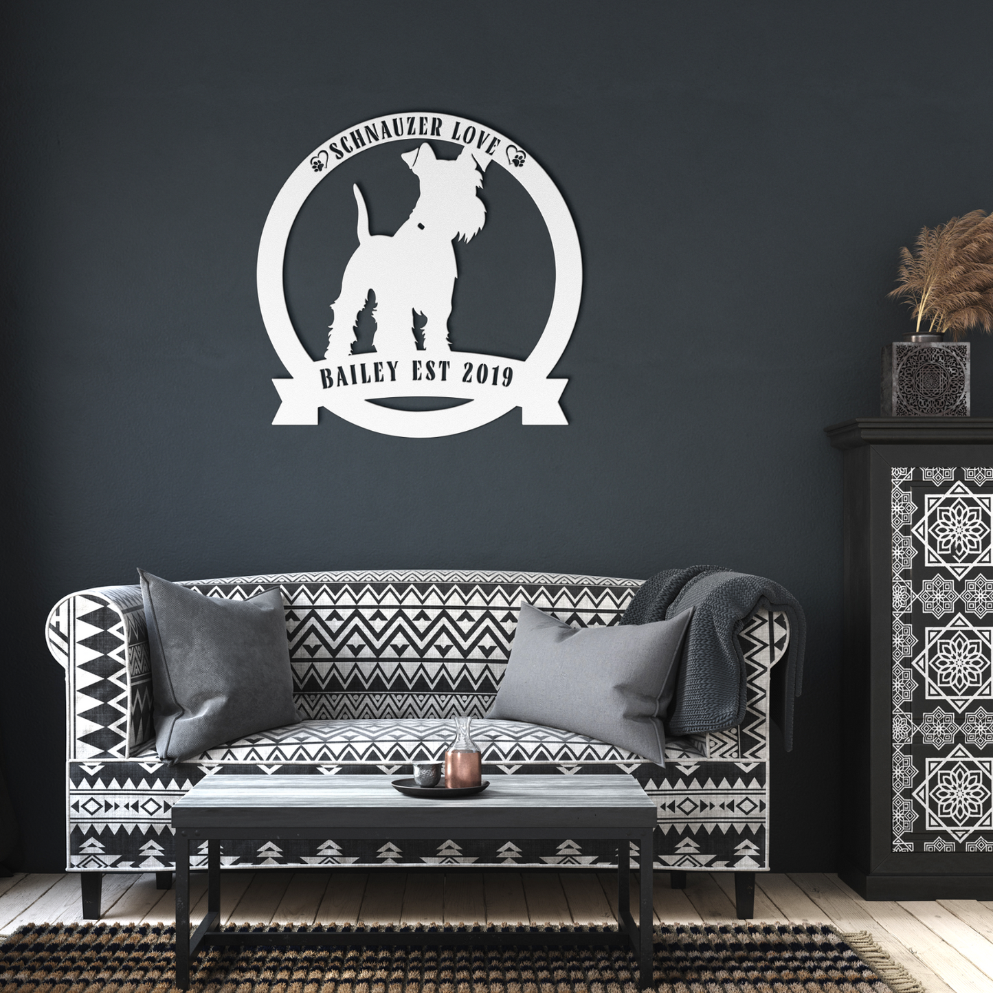 Custom Schnauzer Round Metal Sign
