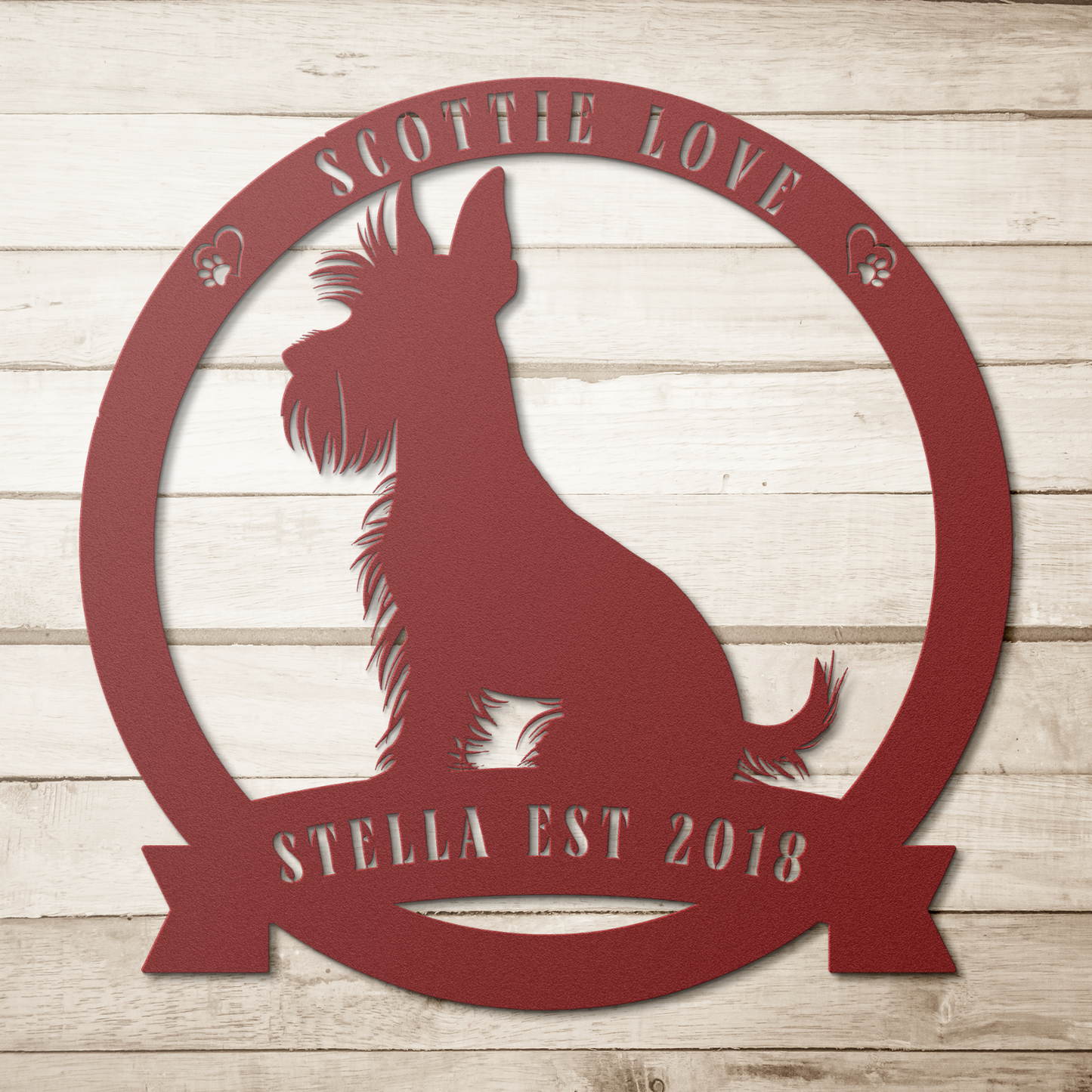 Custom Scottie Round Metal Sign