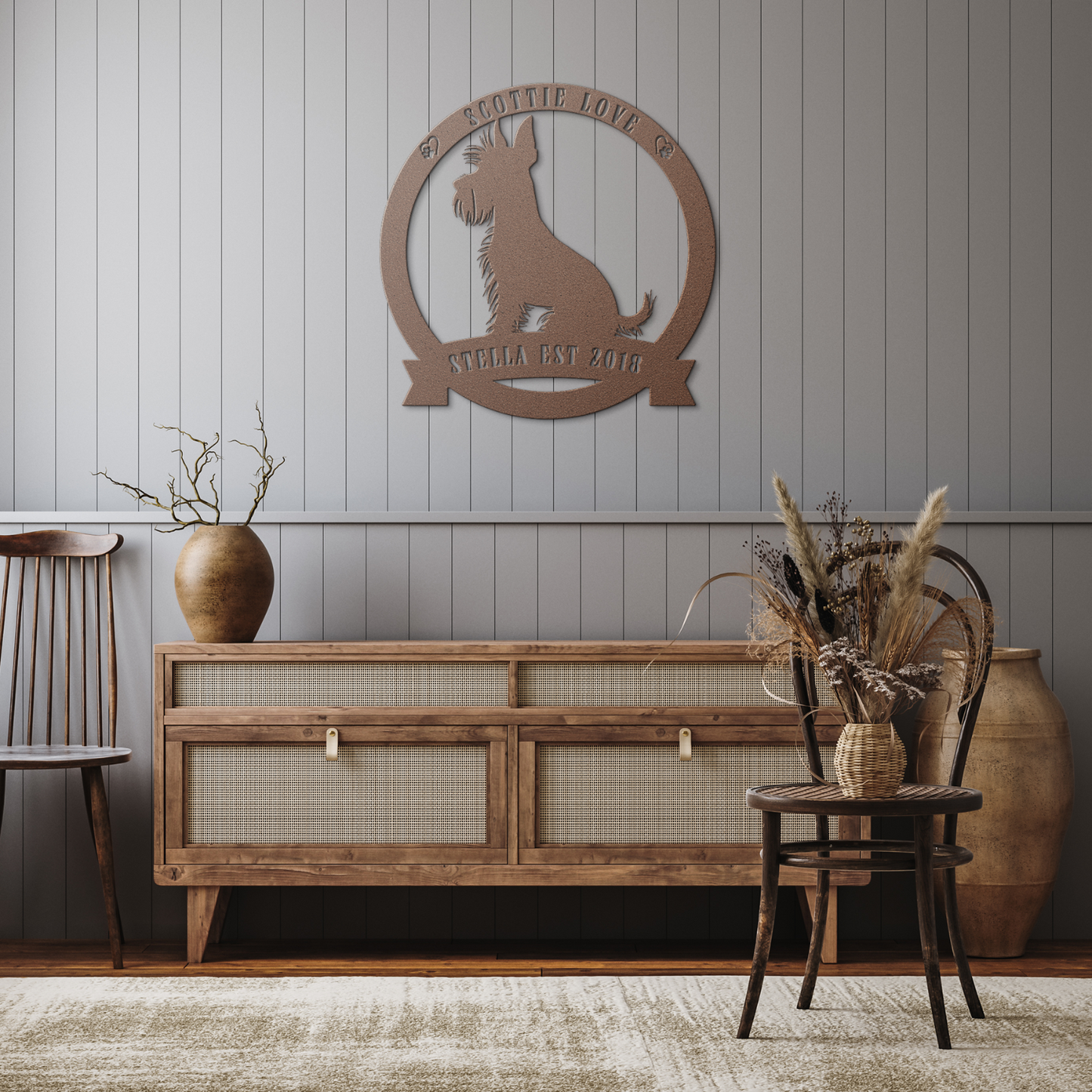 Custom Scottie Round Metal Sign