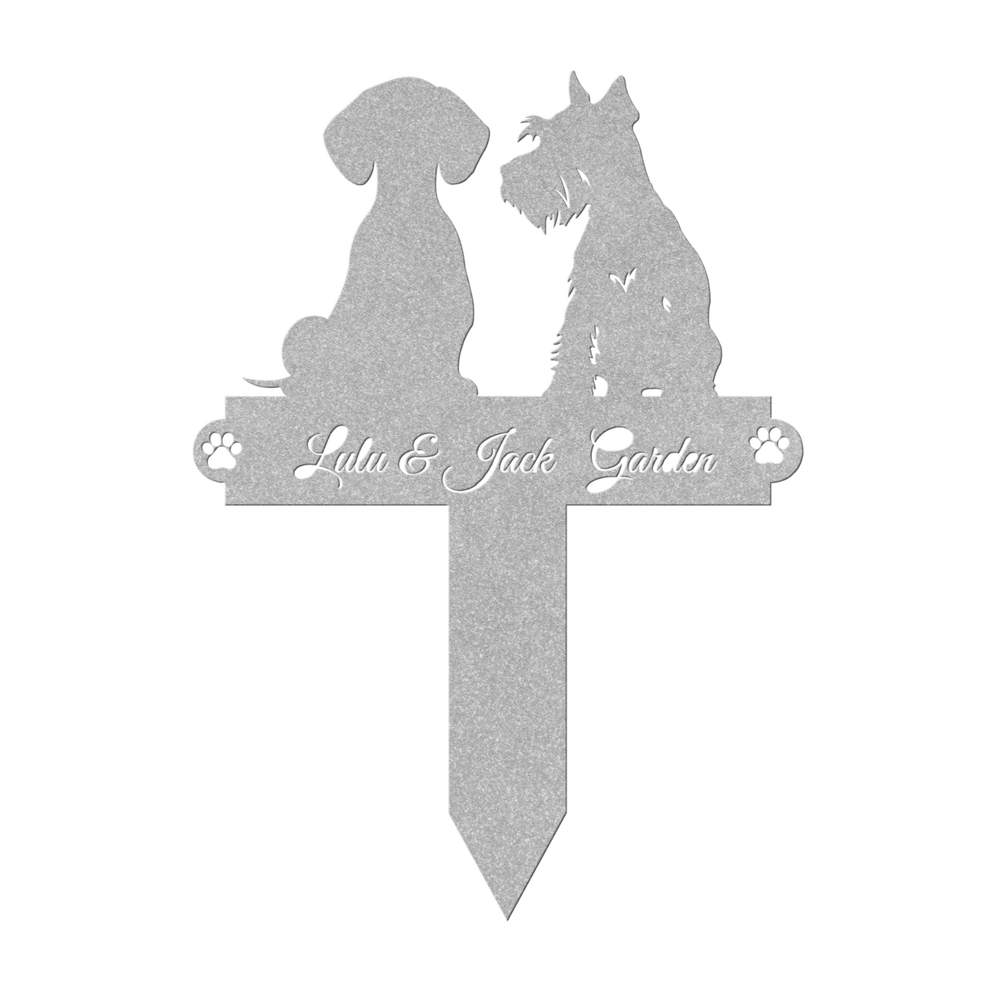 Custom 2 Dogs Garden Steak Metal Sign