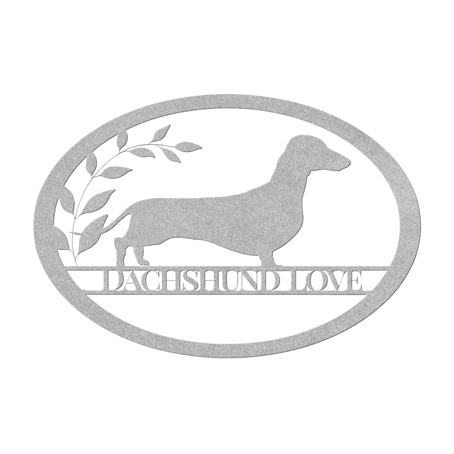 Dachshund Love Oval Metal Sign