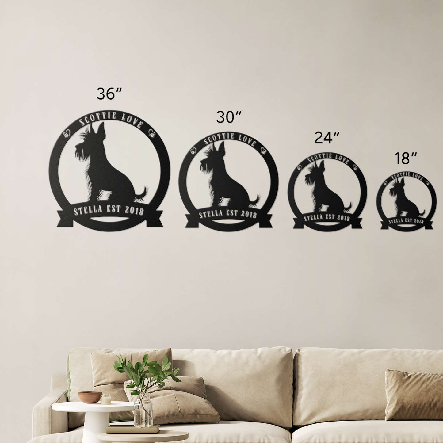Custom Scottie Round Metal Sign
