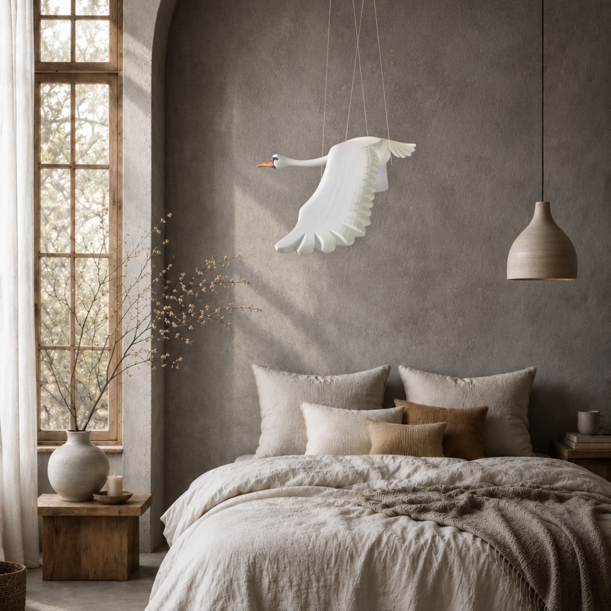 Carved Swan Mobile
