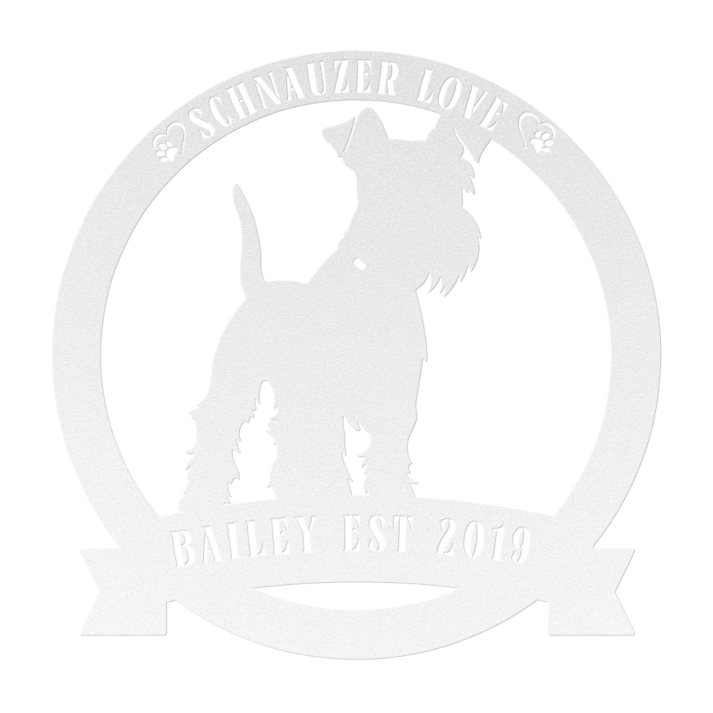 Custom Schnauzer Round Metal Sign