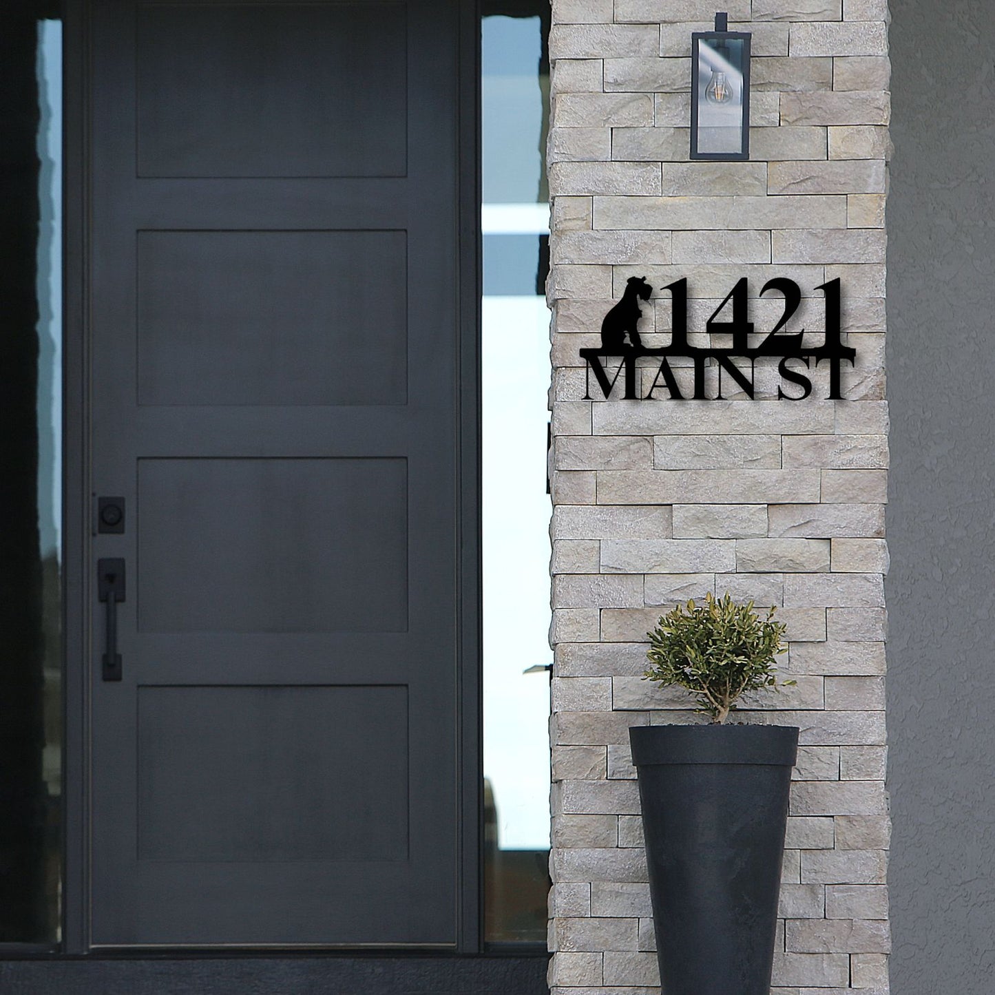 Custom Schnauzer Standing Street Metal Sign