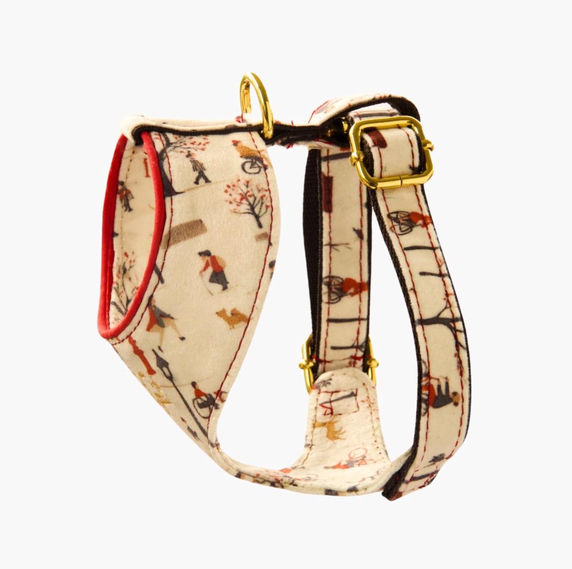 Park Stroll Velvet Dog Harness – Handmade Luxury