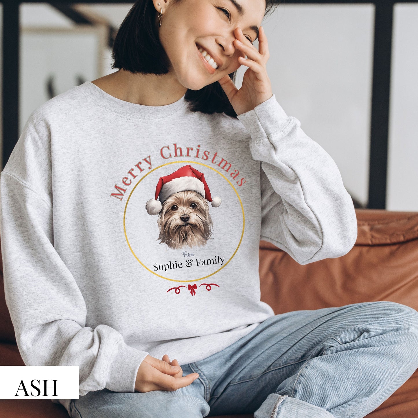 Custom Yorkie Santa Hat Shirt