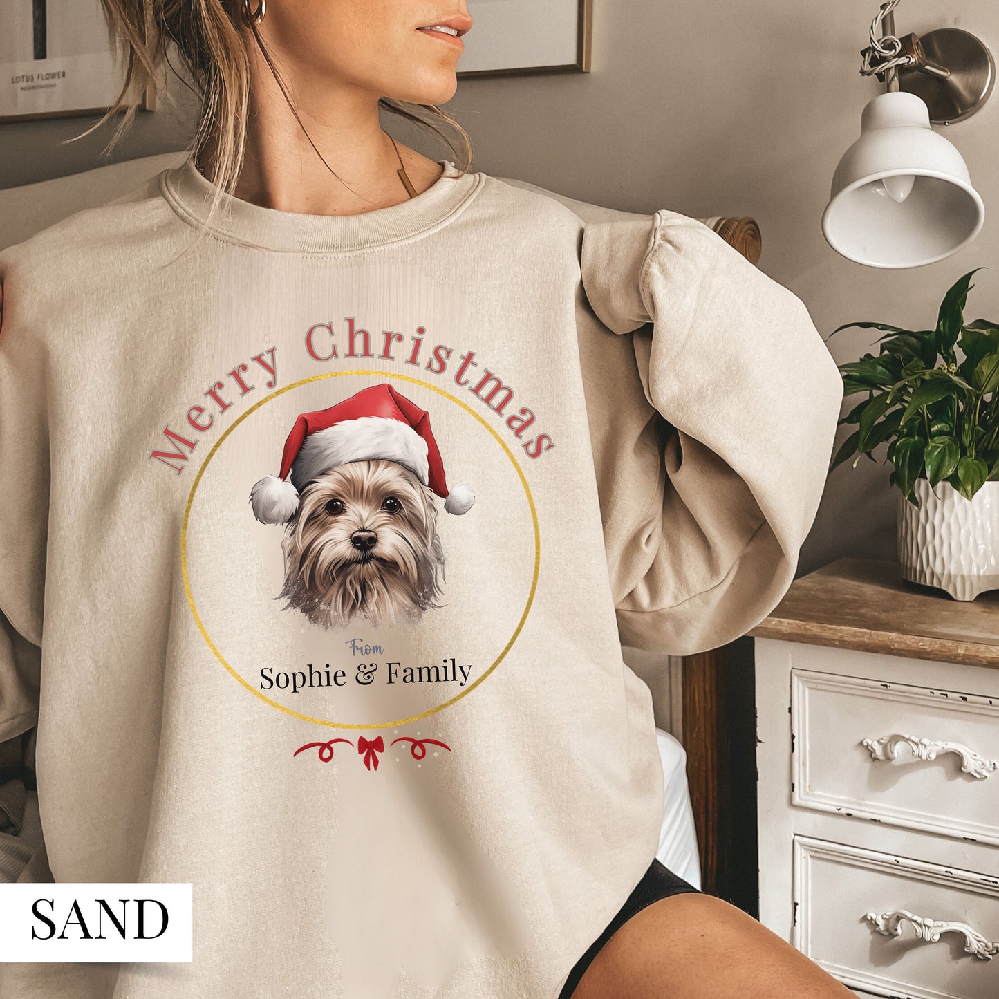 Custom Yorkie Santa Hat Shirt