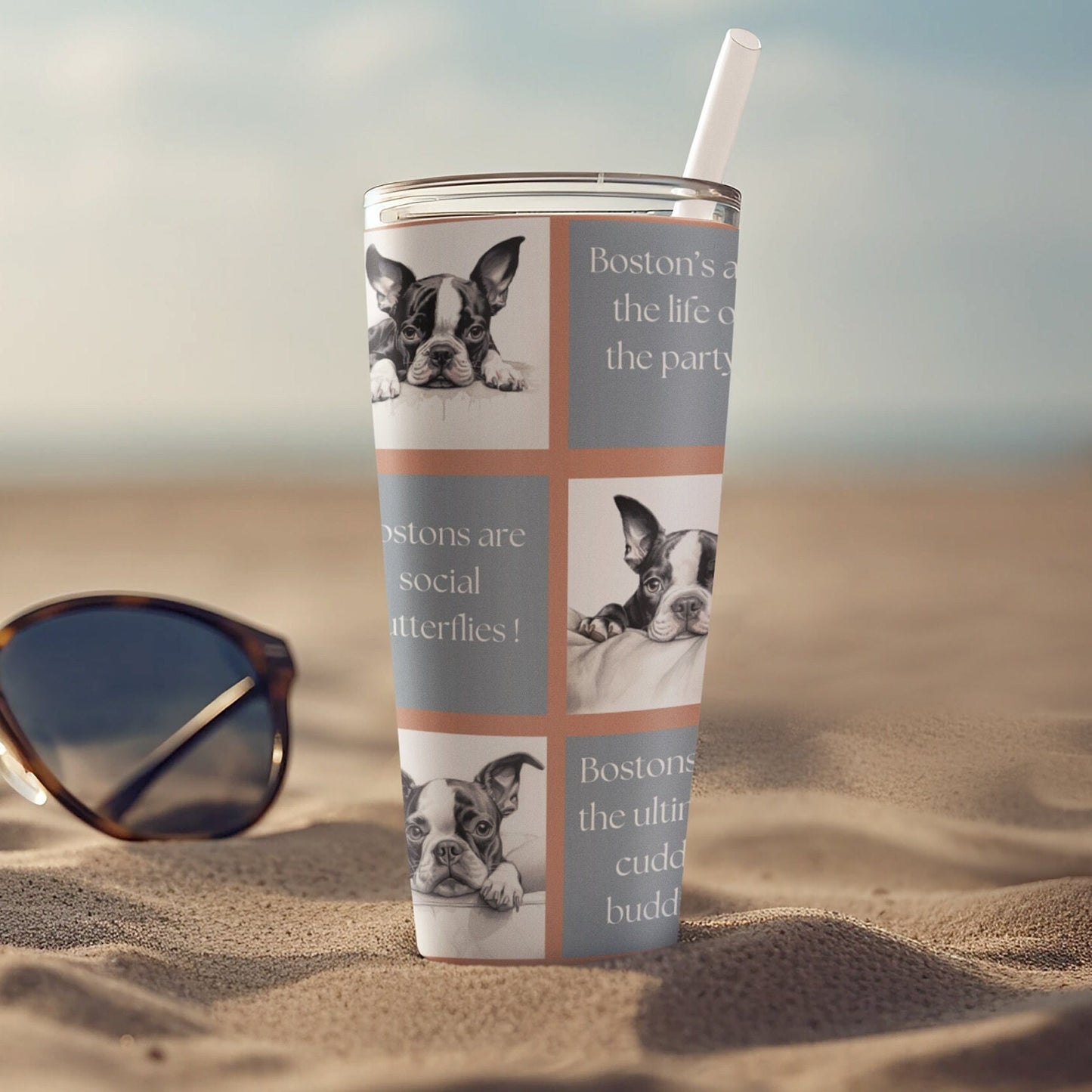 Boston Dog Travel Mug Tumbler