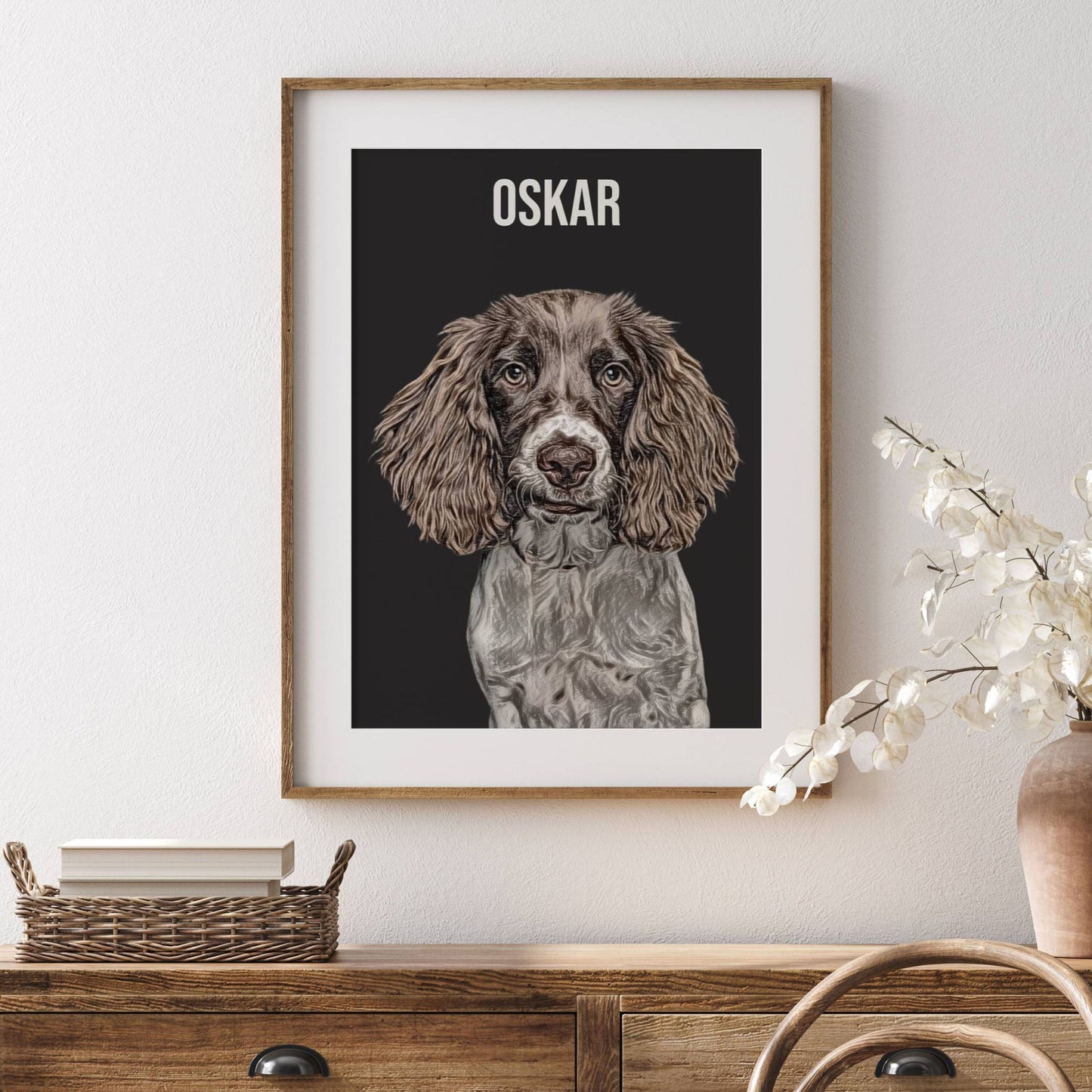 Custom Drawn Digital Charcoal Pet Portrait