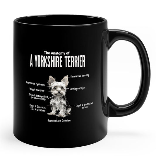 Yorkie Anatomy Mug Black