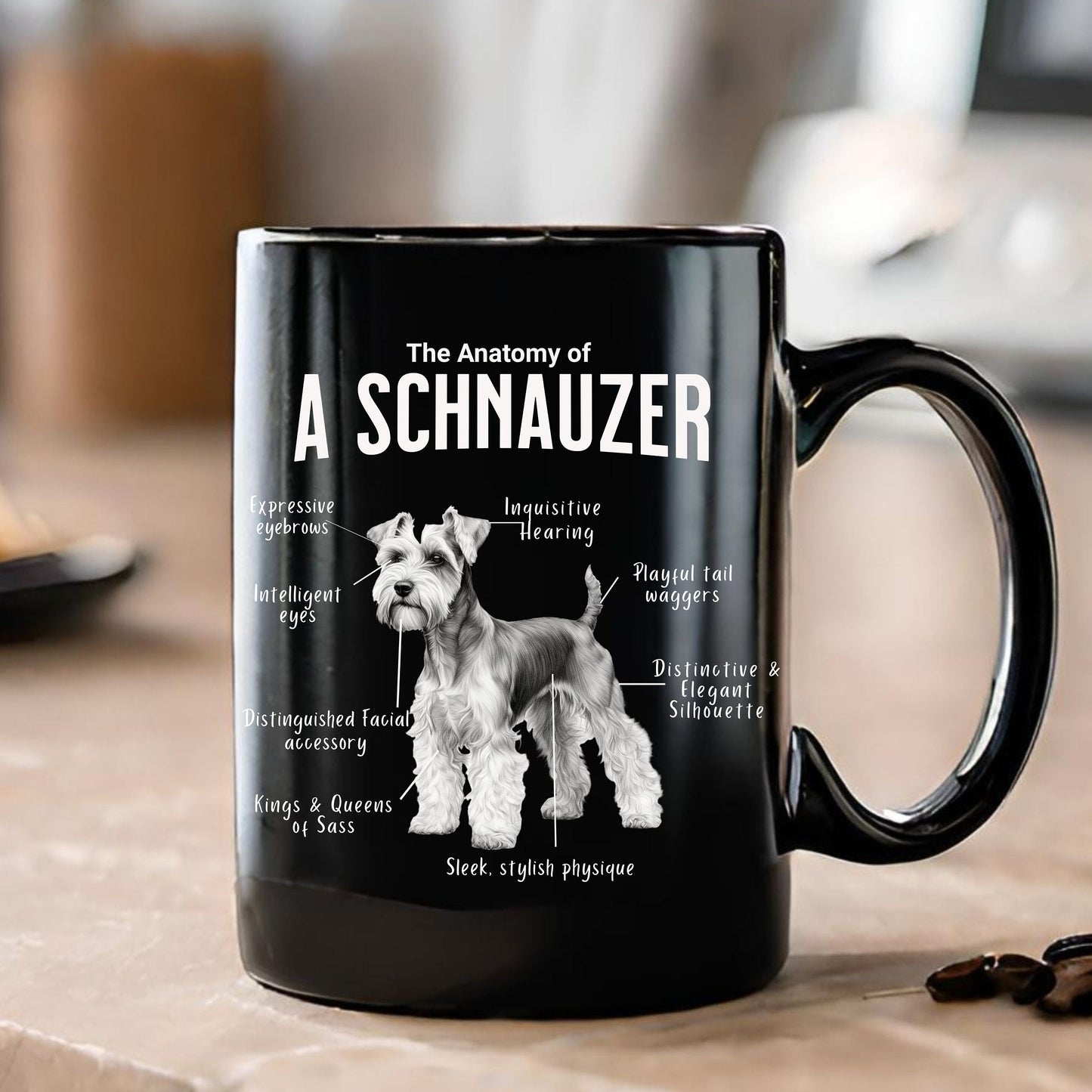 Schnauzer Anatomy Mug Black