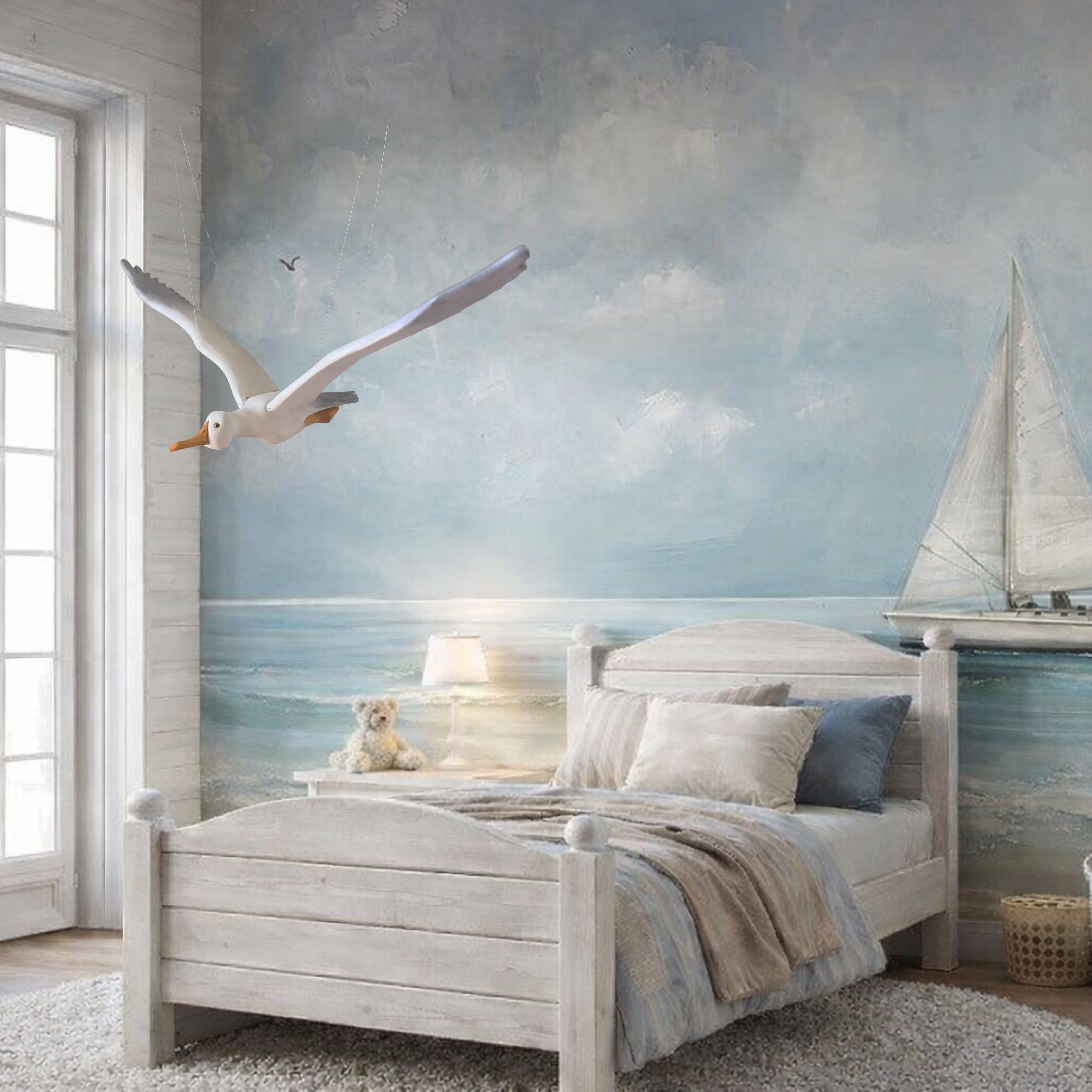 Handcrafted Nursery Seagull Mobile