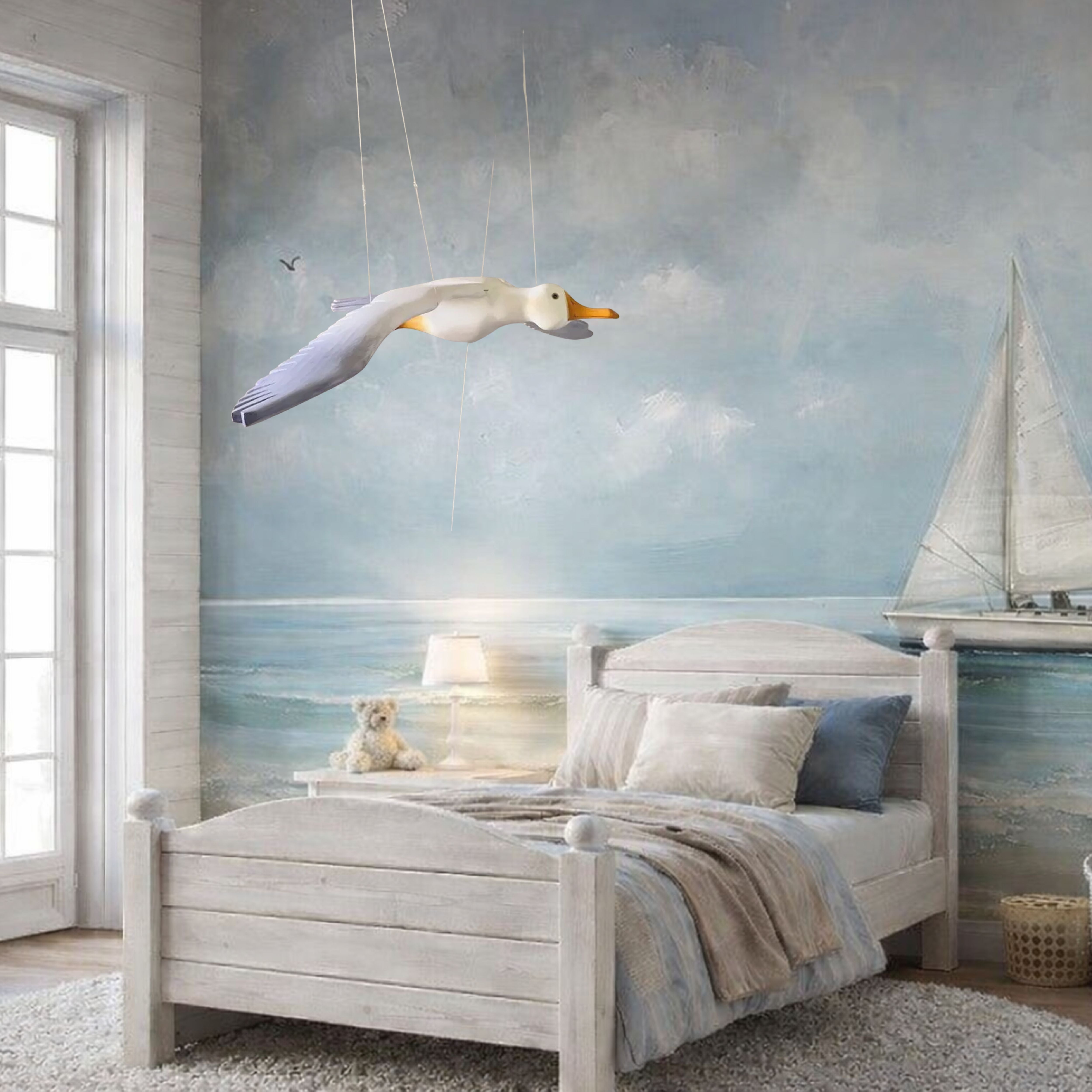 Handcrafted Nursery Seagull Mobile