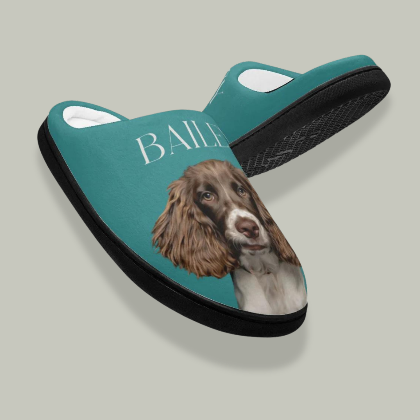 Personalised Slippers With Pet Portrait & Name Bright