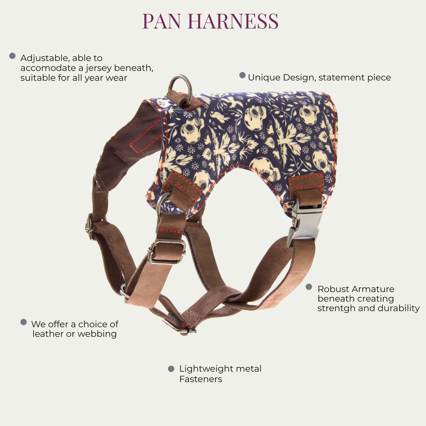 Skulls & Bones Dog Harness