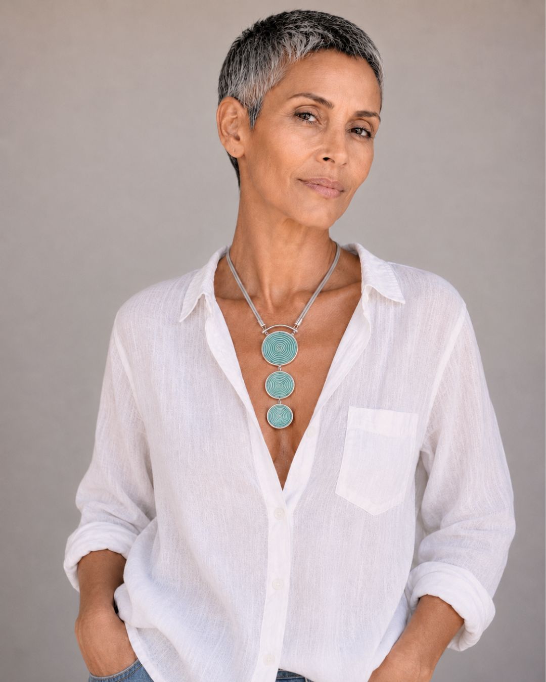 Large Turquoise Tri-Circle