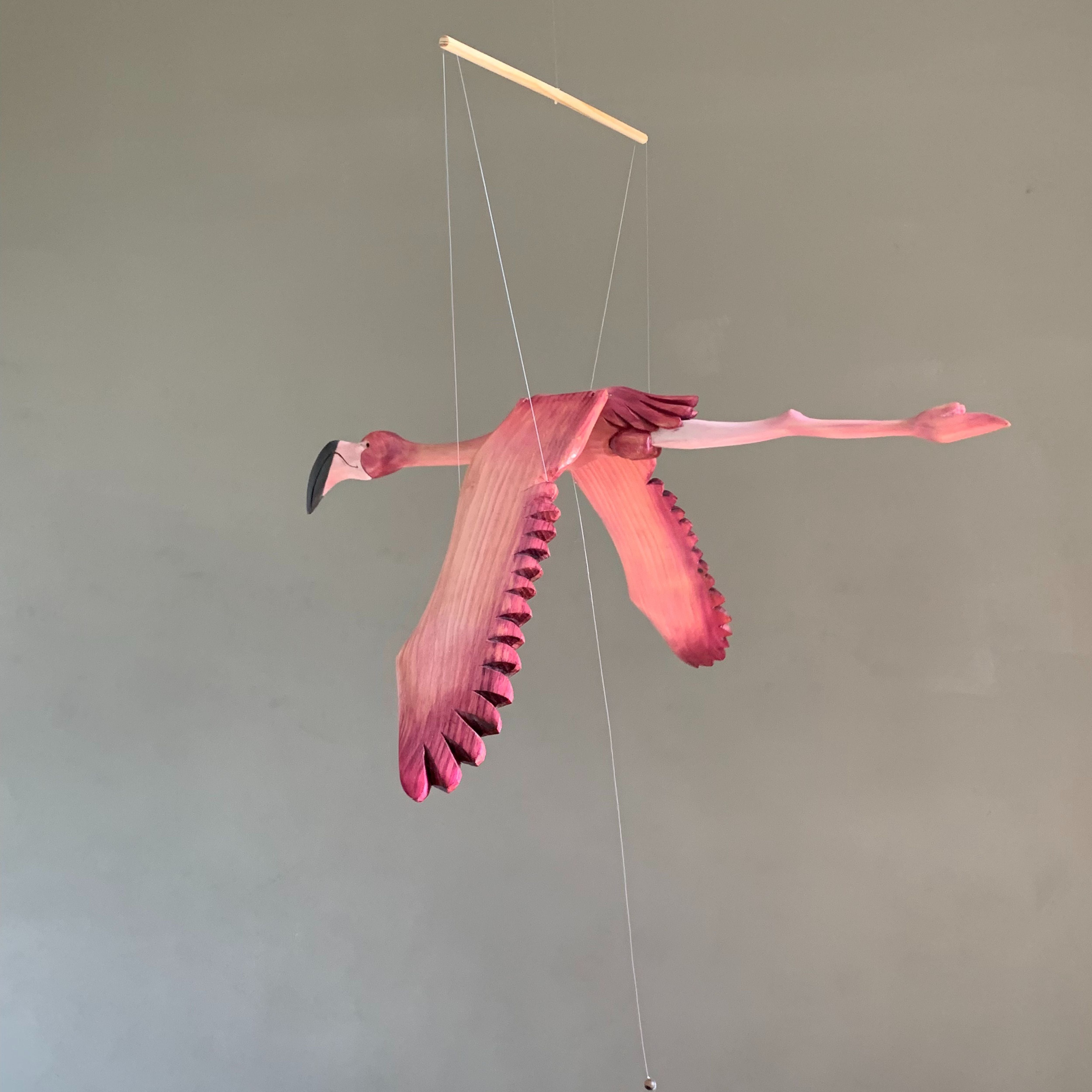 Hand-Carved Flamingo Mobile