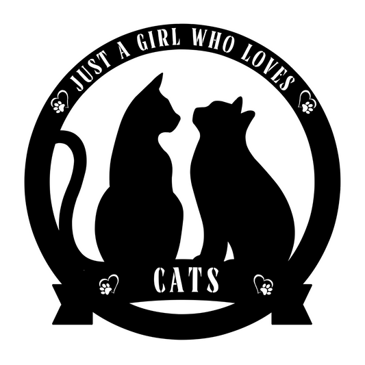 Just A Girl Who Loves Cats Metal Wall Sign