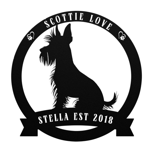 Custom Scottie Round Metal Sign