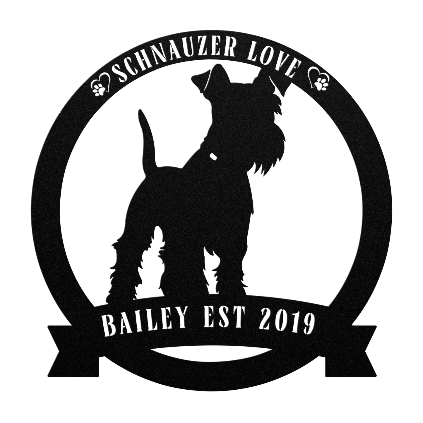 Custom Schnauzer Round Metal Sign