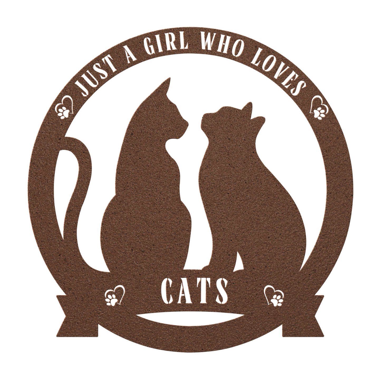 Just A Girl Who Loves Cats Metal Wall Sign