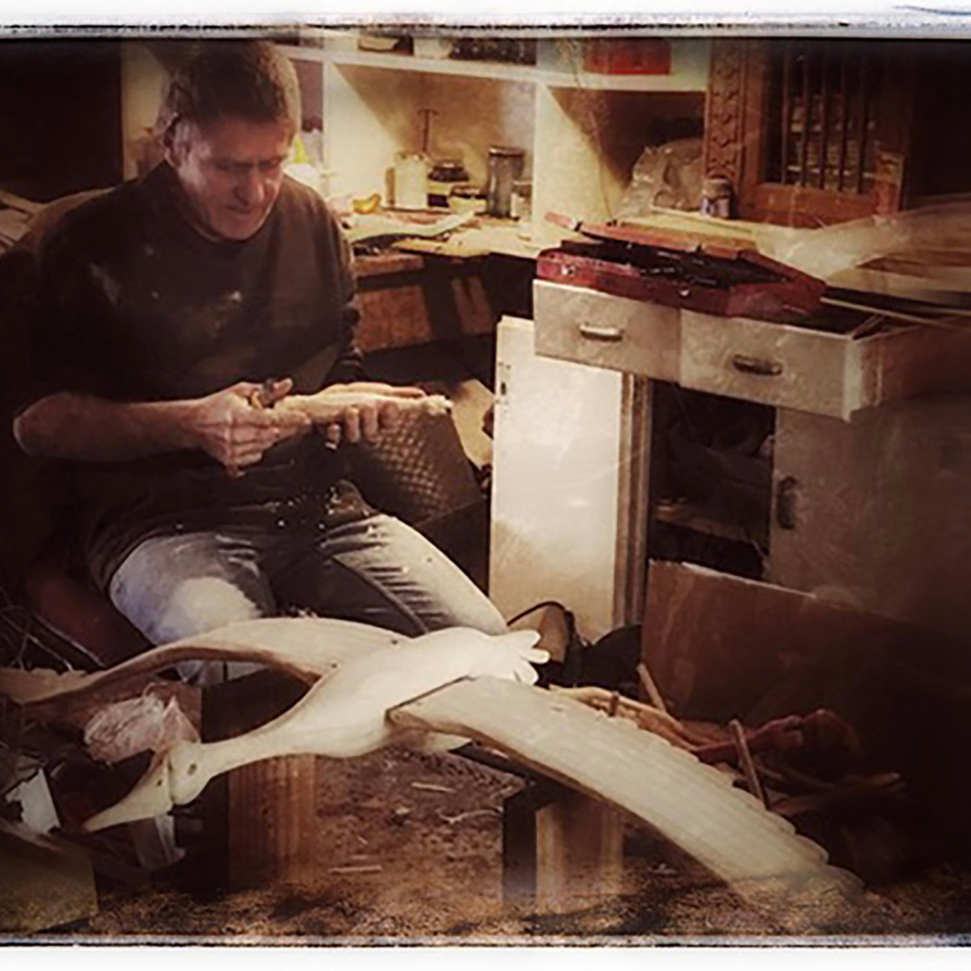 Hand-Carved Goose Mobile