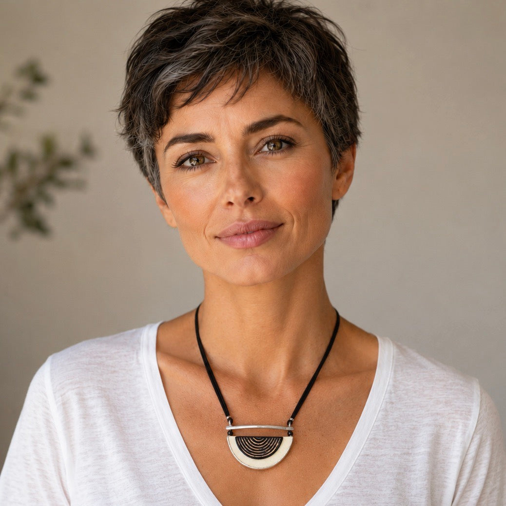 Layered Half Moon Necklace