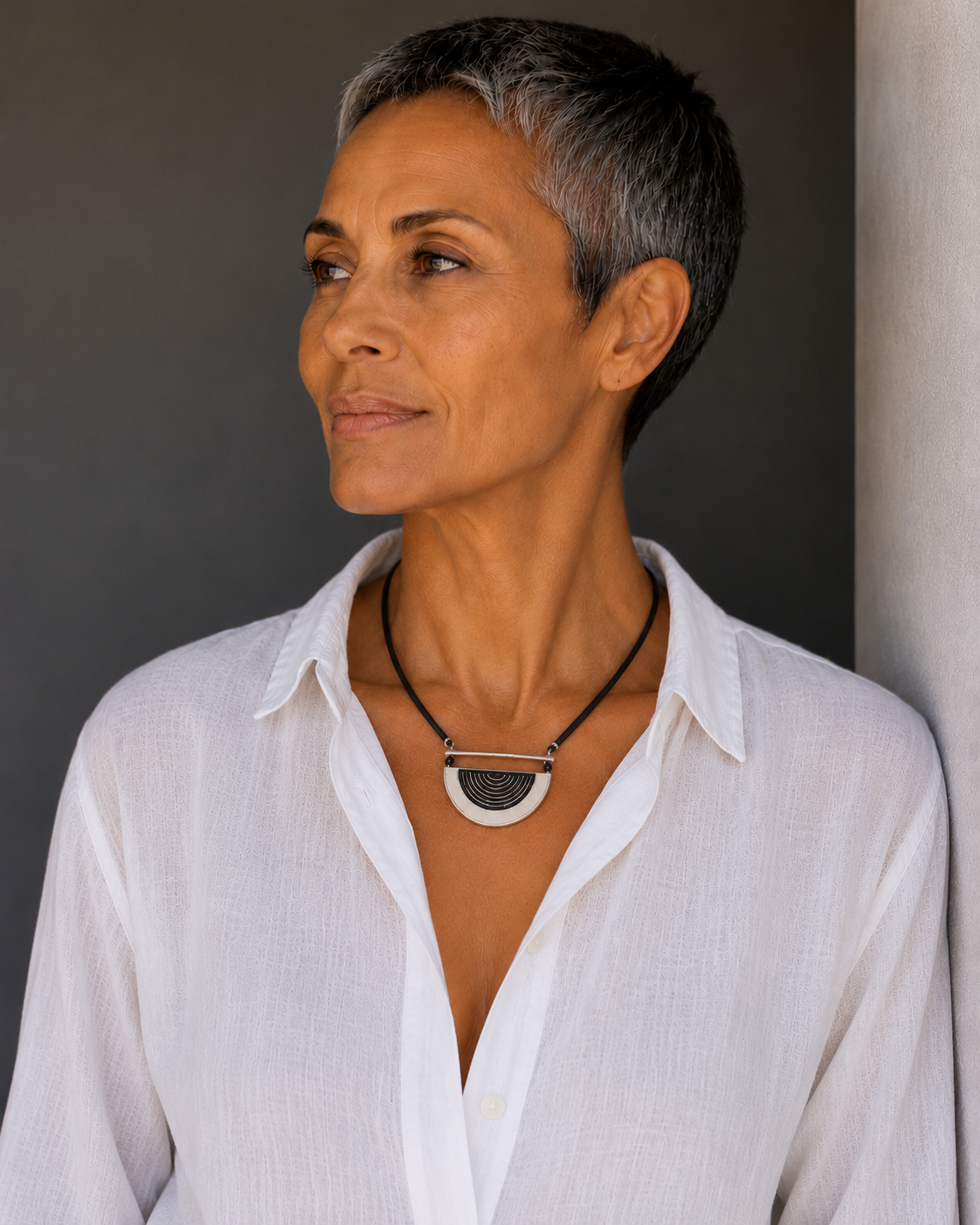 Layered Half Moon Necklace