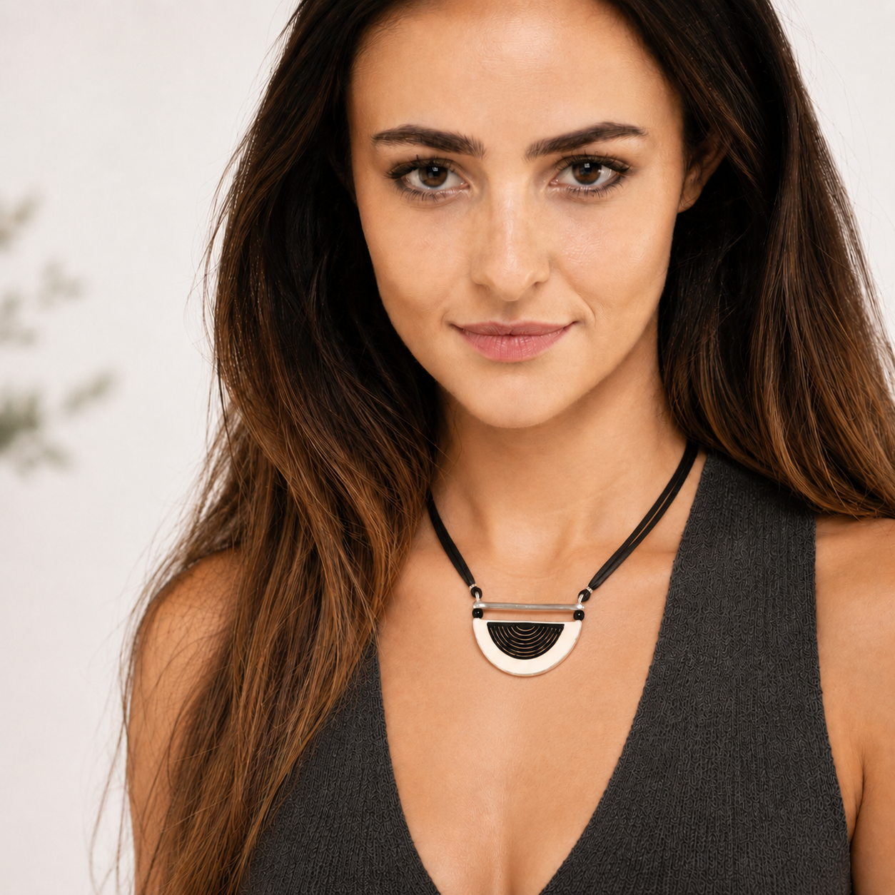 Layered Half Moon Necklace