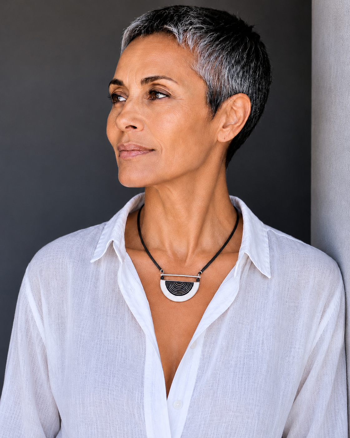 Layered Half Moon Necklace