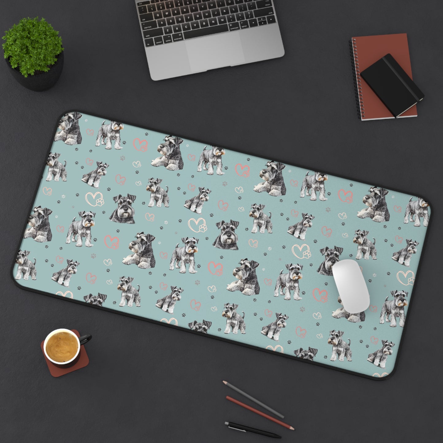 Schnauzer Heart Desk Mat