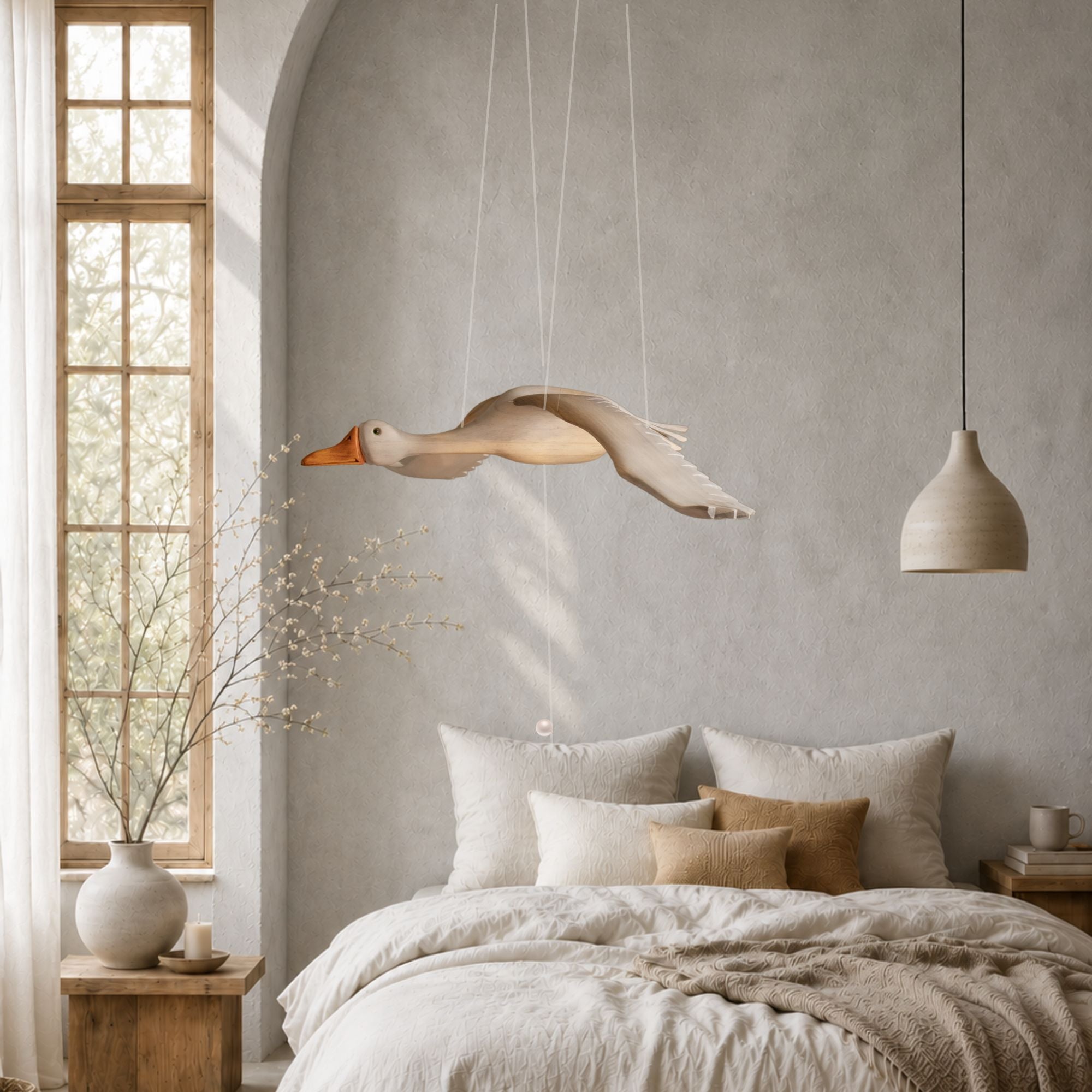 Hand-Carved Goose Mobile