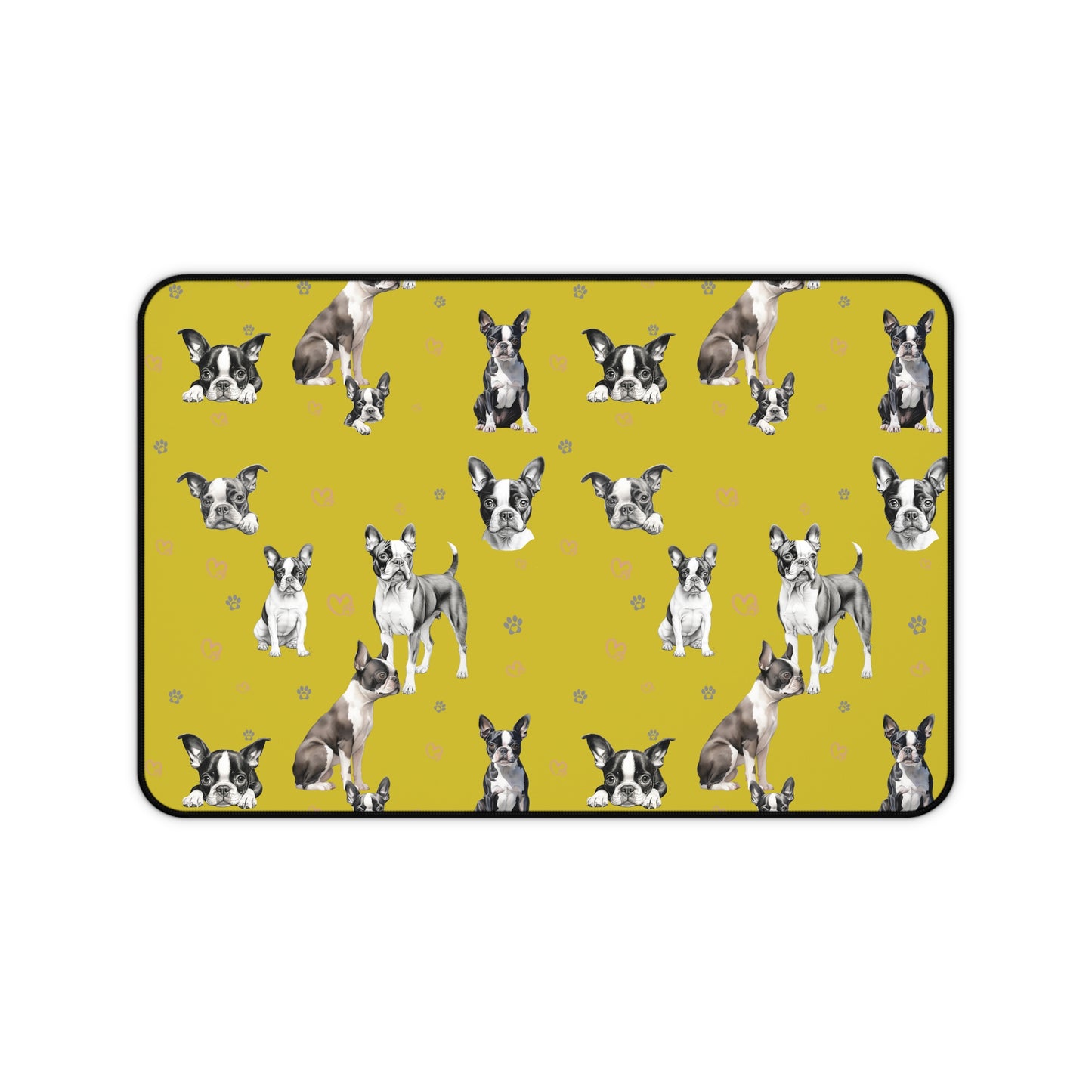 Boston Terrier Desk Mat Chartreuse