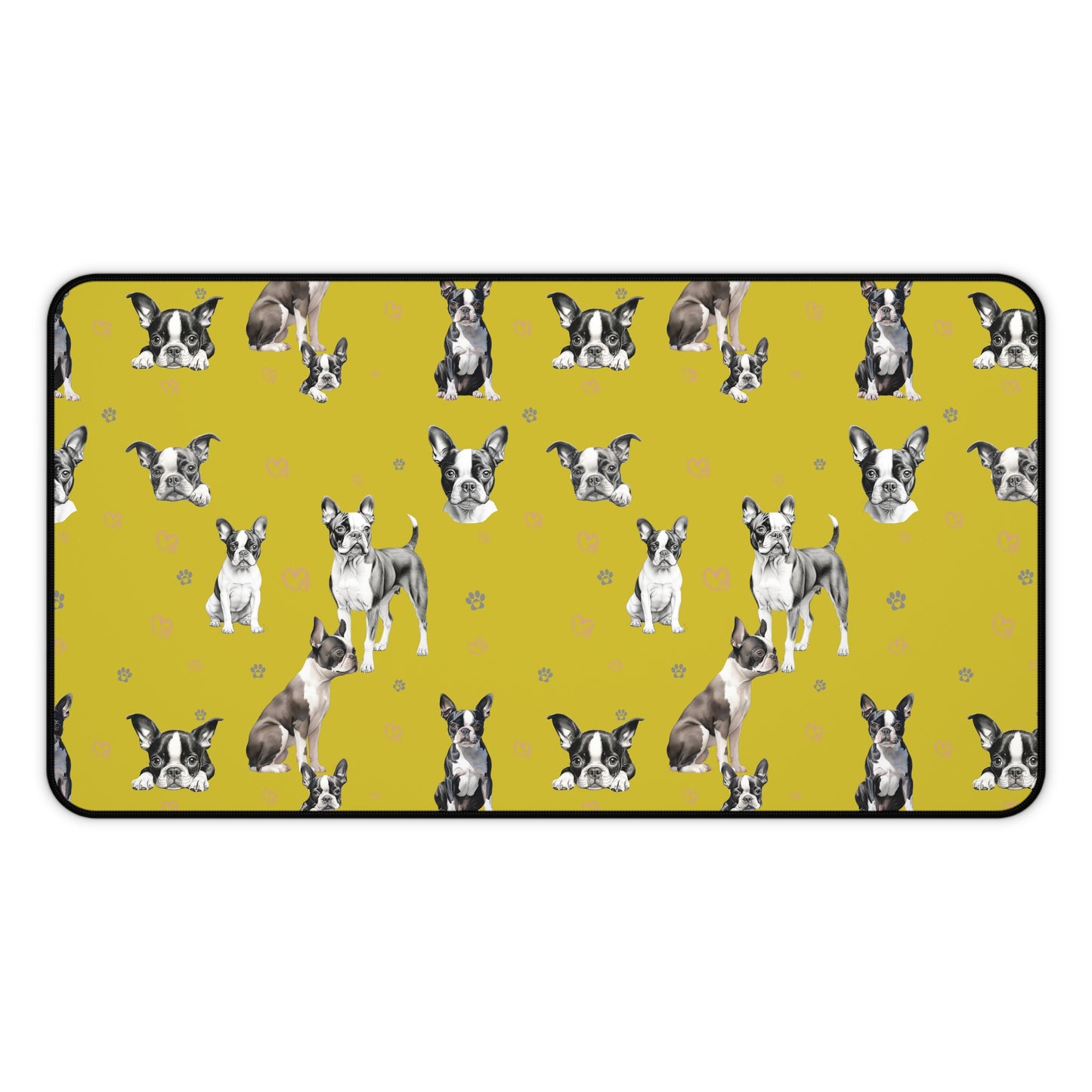 Boston Terrier Desk Mat Chartreuse